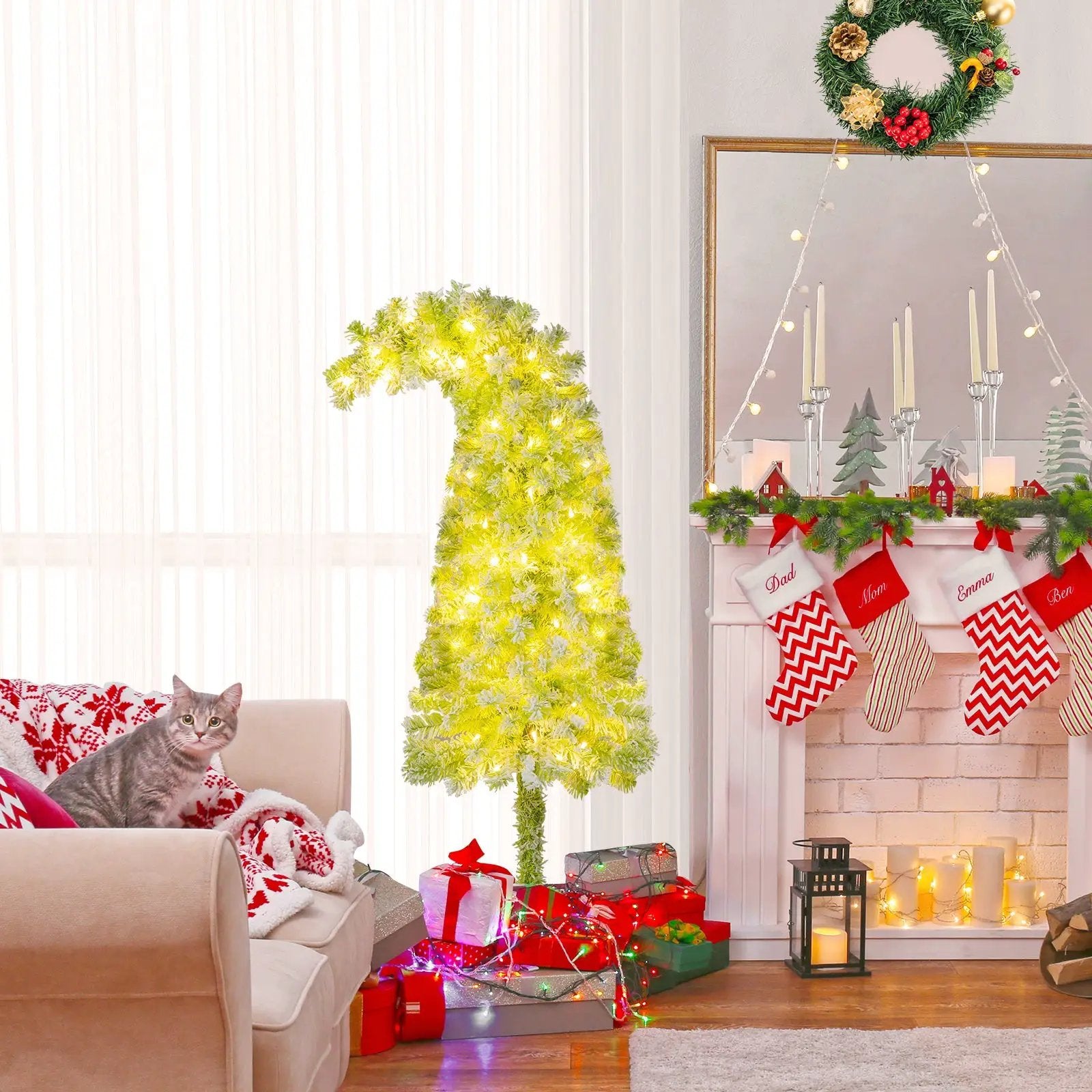 5/6/7 FT Whimsical Christmas Tree with Bendable Top and 216/290/366 Branch by DirectDeals
