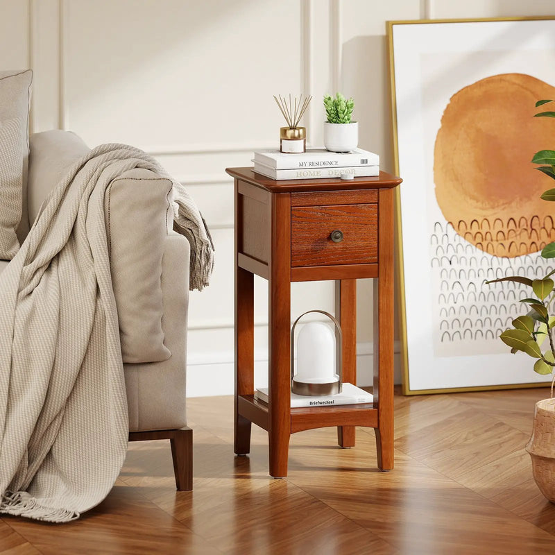 3-Tier Nightstand with Drawer and Open Storage Shelf by DirectDeals