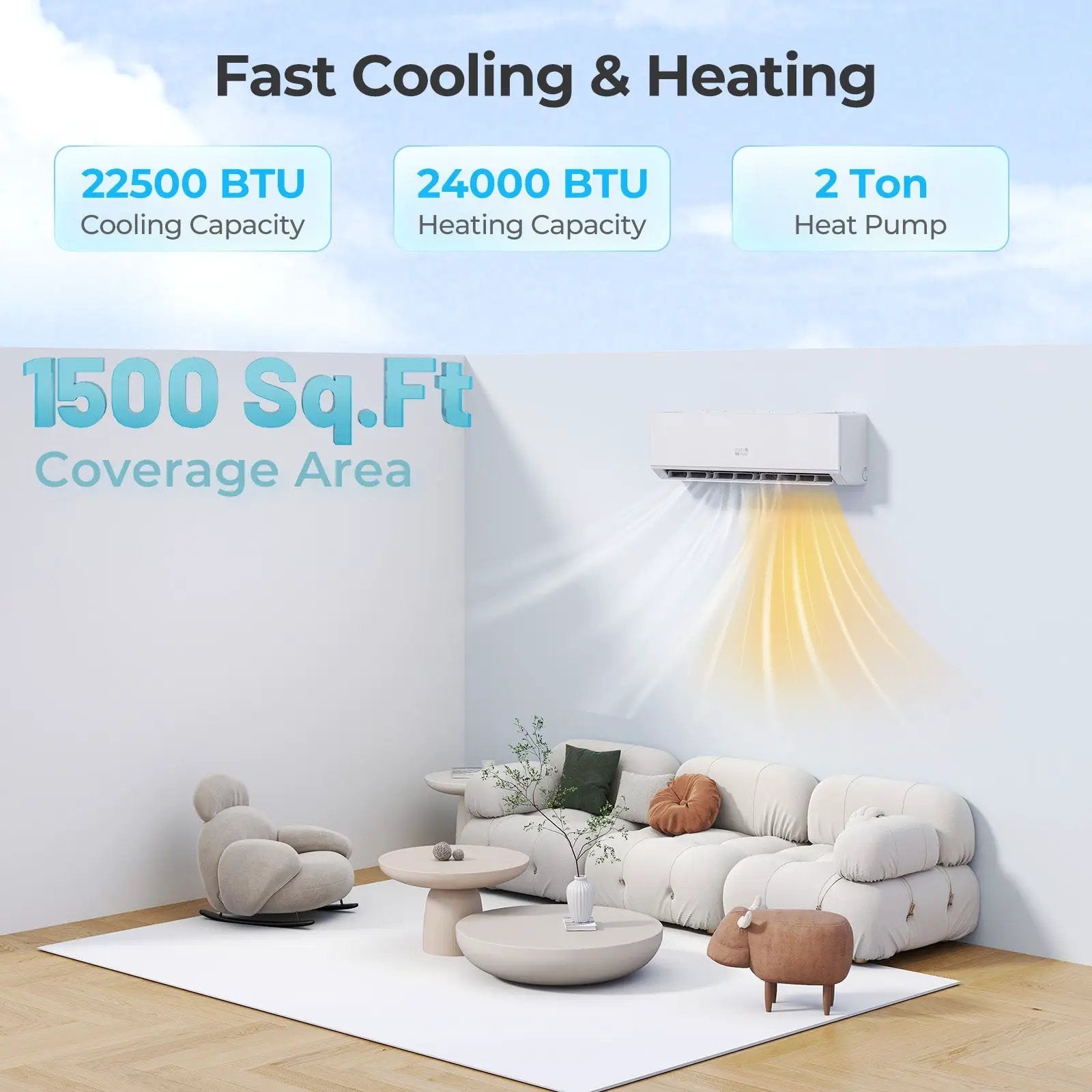 SEERXtreme Series 24000 BTU 25 SEER2 208-230V Mini Split Heat Pump Heating at -15¬∞F WiFi Enabled by DirectDeals