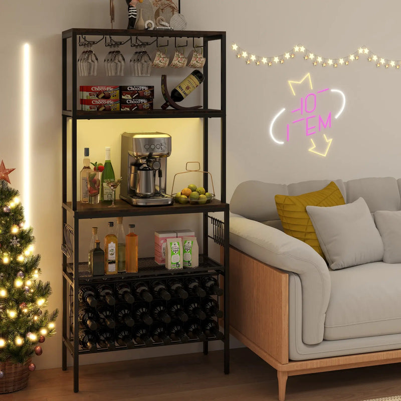 Wine Organizer with Power Outlet and Bottle Holders by DirectDeals