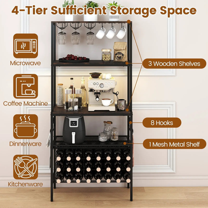 Wine Organizer with Power Outlet and Bottle Holders by DirectDeals