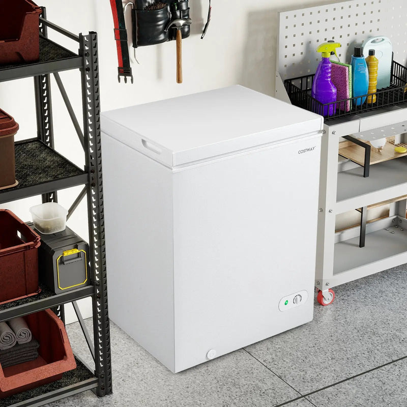 141 L/5 Cu.Ft Compact Chest Freezer with 7-Gear Adjustable Temperature-White by DirectDeals
