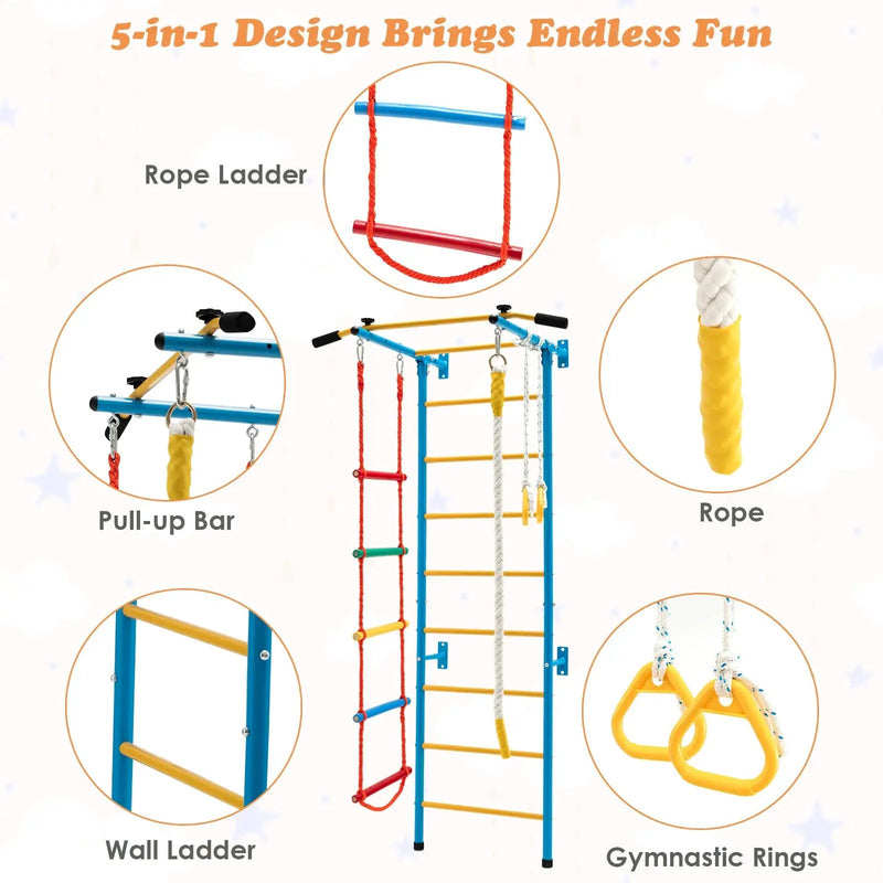 5-in-1 Swedish Ladder with Folding Baby Play Mat for Solid Wall by DirectDeals