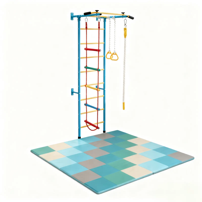 5-in-1 Swedish Ladder with Folding Baby Play Mat for Solid Wall by DirectDeals