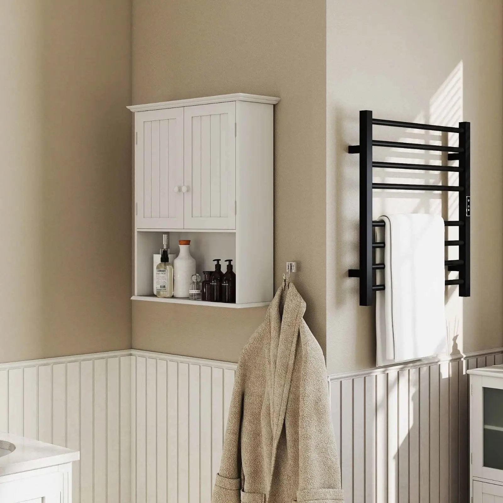 Laundry Room Bundle: 4-in-1 Storage Set Storage Cabinets and Rack Set by DirectDeals