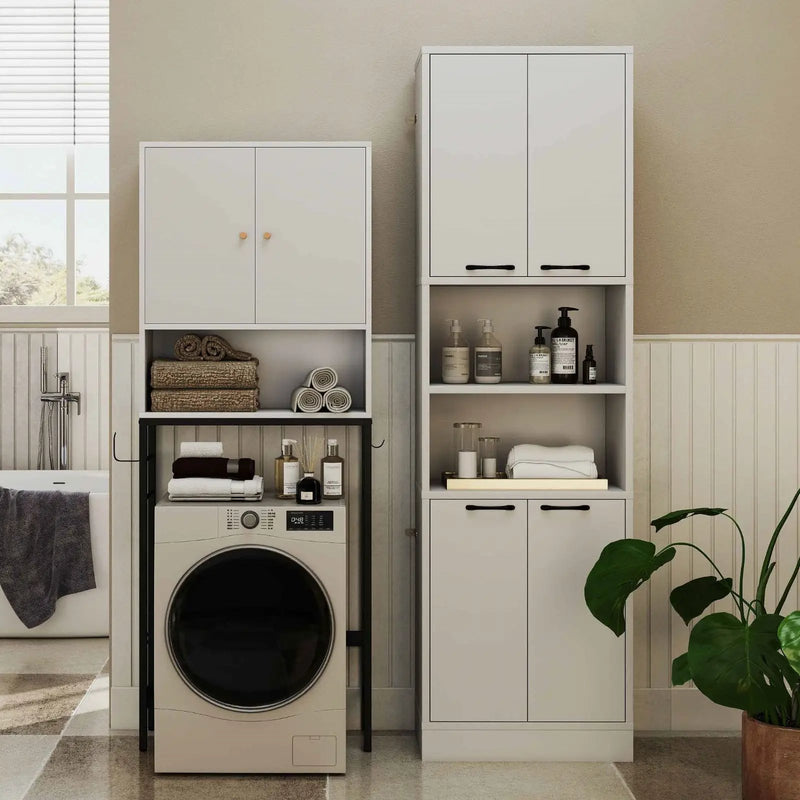 Laundry Room Bundle: 4-in-1 Storage Set Storage Cabinets and Rack Set by DirectDeals