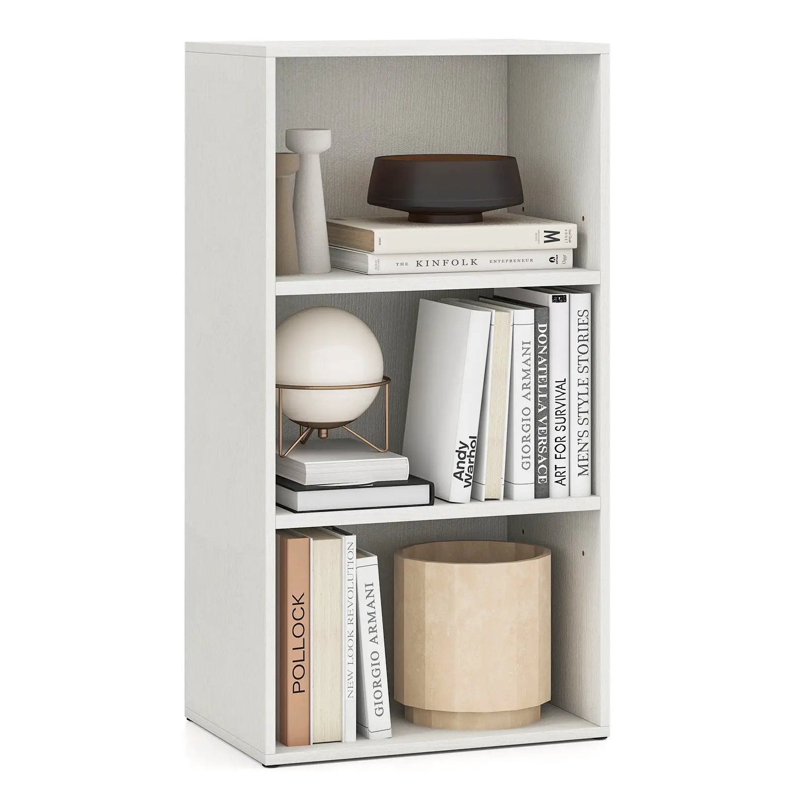 Set of 2 3-Tier Cube Bookcase with Adjustable Shelves for Home Office by DirectDeals