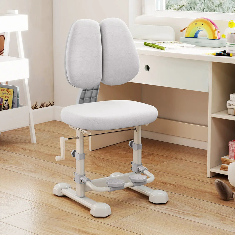 Kids Study Chair with Adjustable Double Backrest and Footrest by DirectDeals