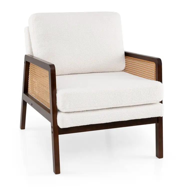 3-Piece Rattan Living Room Furniture Set with Tempered Glass Tabletop and Accent Chair by DirectDeals