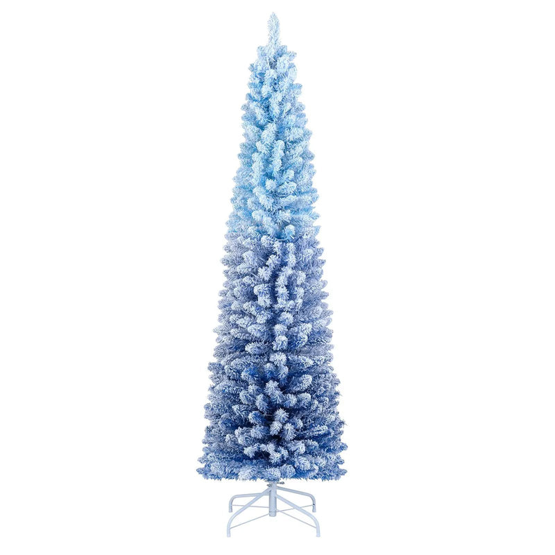 6/7 Feet Snow-flocked Artificial Christmas Tree with 220/290 Warm White LED Lights by DirectDeals