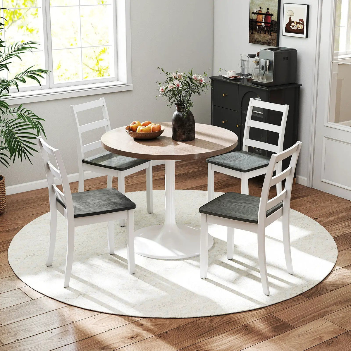 Set of 4 Wood Dining Chairs with Solid Rubber Wood Legs by DirectDeals