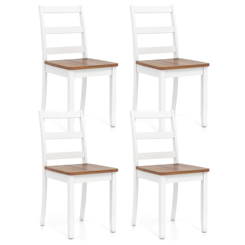 Set of 4 Wood Dining Chairs with Solid Rubber Wood Legs by DirectDeals
