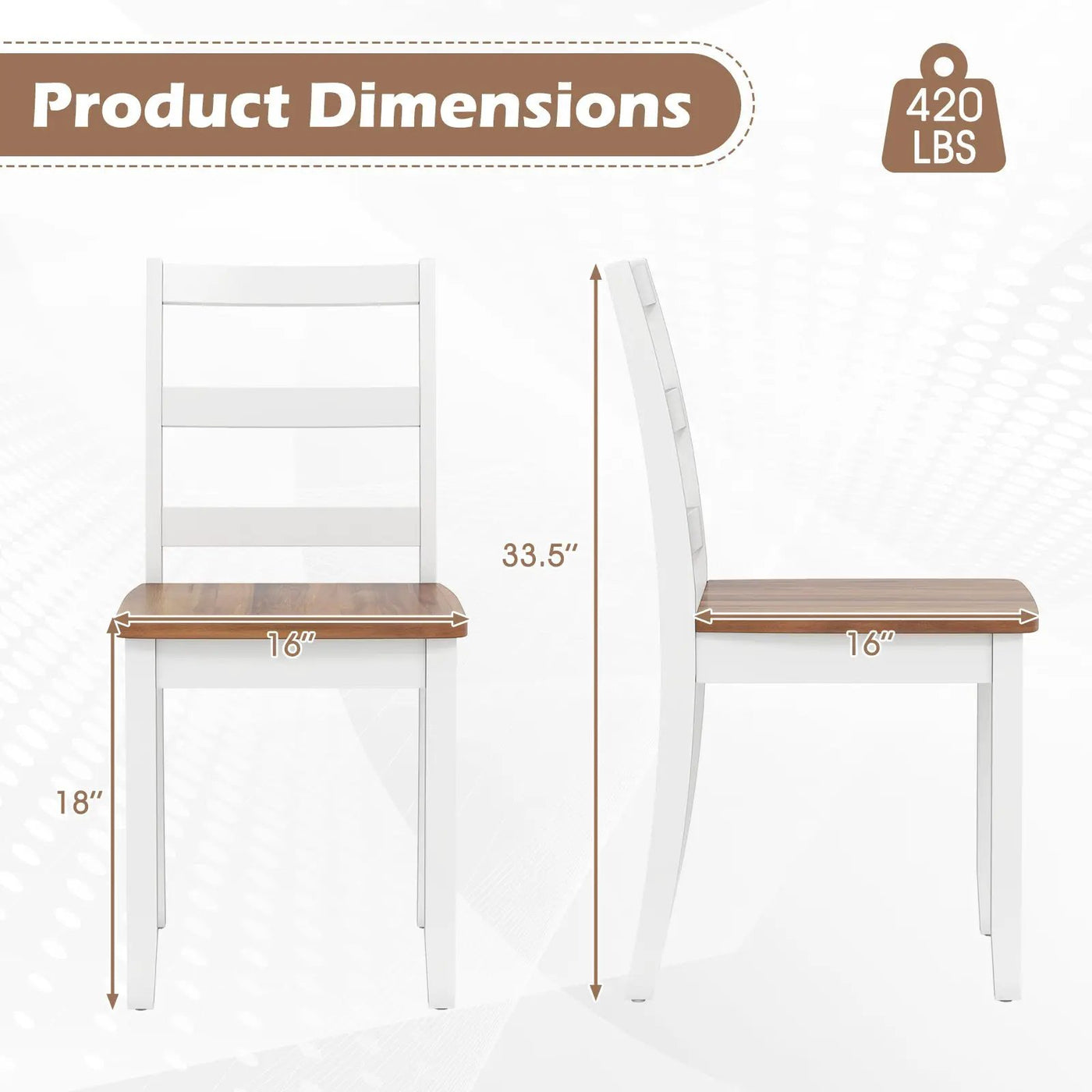 Set of 4 Wood Dining Chairs with Solid Rubber Wood Legs by DirectDeals