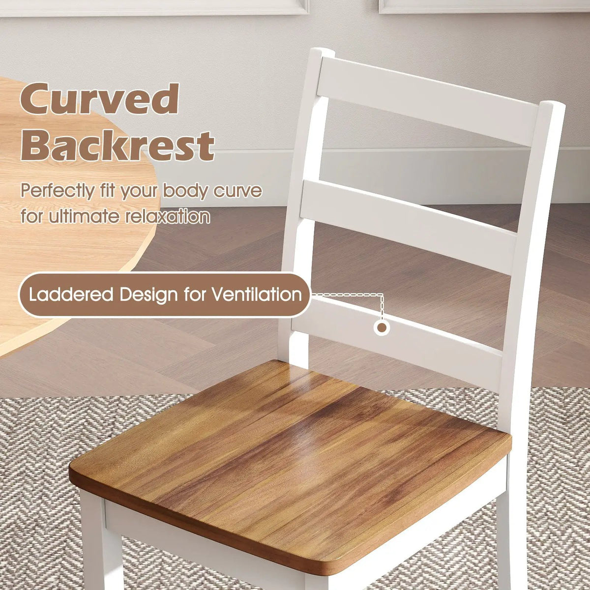 Set of 4 Wood Dining Chairs with Solid Rubber Wood Legs by DirectDeals