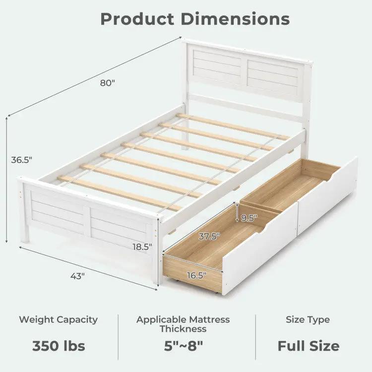 4-Piece Bedroom Furniture Set with Twin Size Bed Frame Entryway Bench Vanity Desk and Jewelry Armoire by DirectDeals