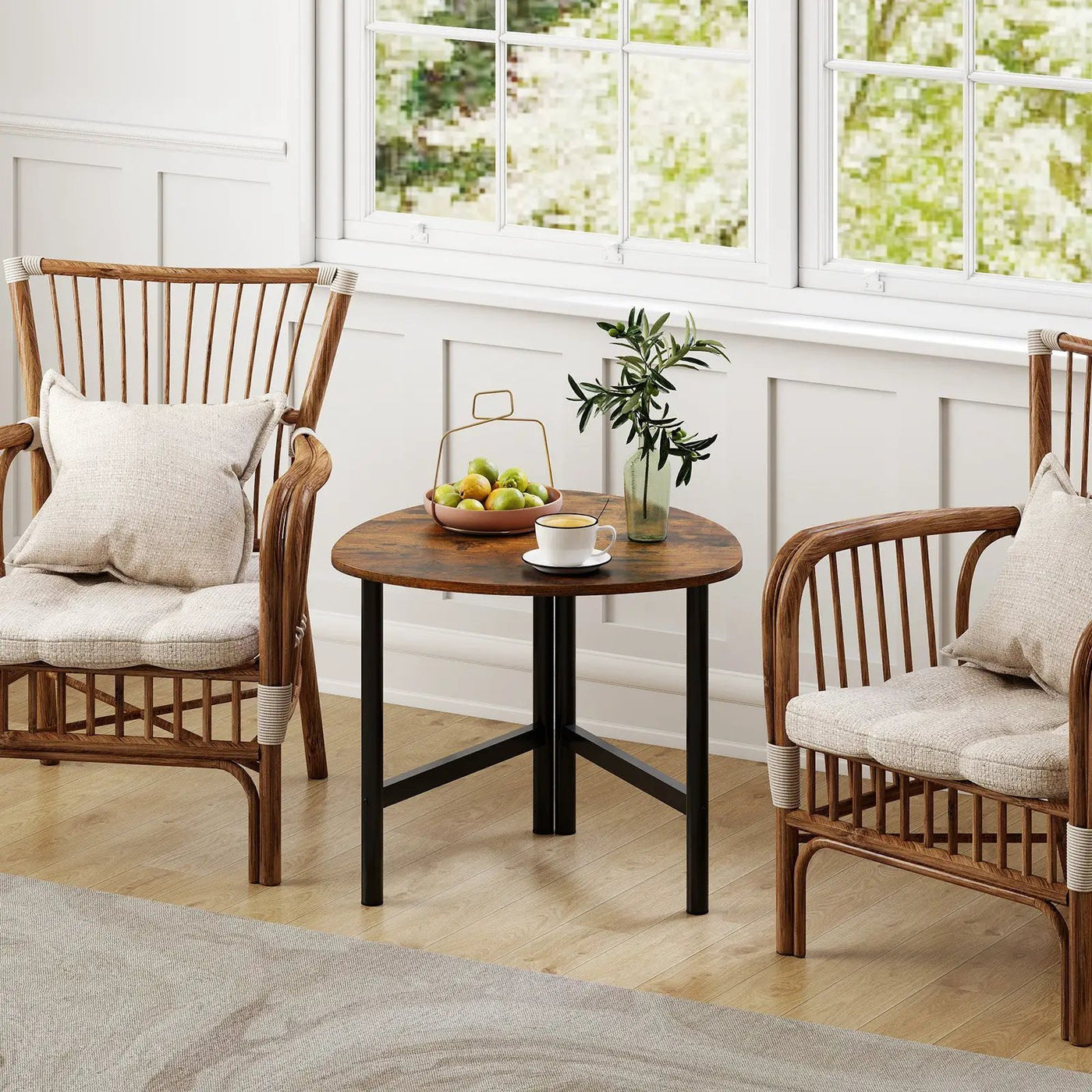 Set of 2 Triangle Coffee Table Oval with Metal Legs by DirectDeals