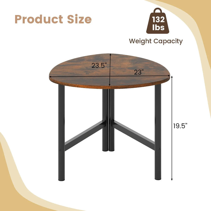 Set of 2 Triangle Coffee Table Oval with Metal Legs by DirectDeals