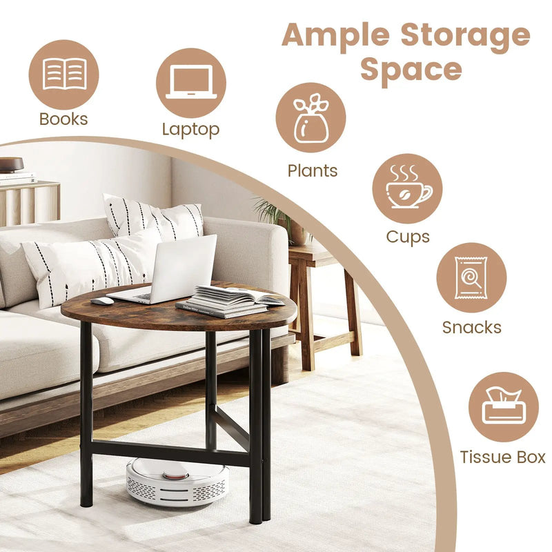 Set of 2 Triangle Coffee Table Oval with Metal Legs by DirectDeals
