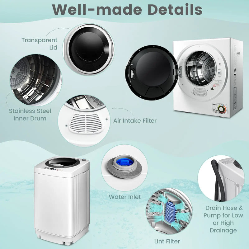 Electric Laundry Dryer and Full-Automatic Washing Machine Combo by DirectDeals