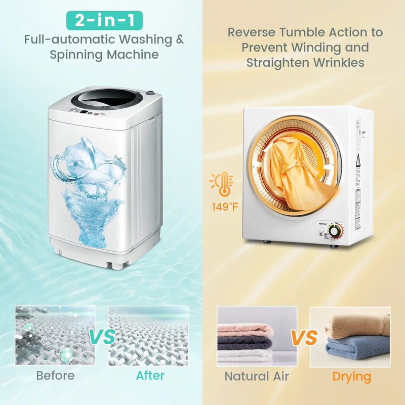 Electric Laundry Dryer and Full-Automatic Washing Machine Combo by DirectDeals