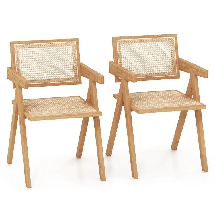 Kitchen Dining Set with Extendable Table 2 Rattan Accent Chairs and Kitchen Cabinet by DirectDeals