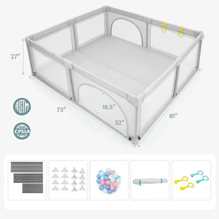 Wooden Baby Walker and Large Infant Playpen Bundle by DirectDeals