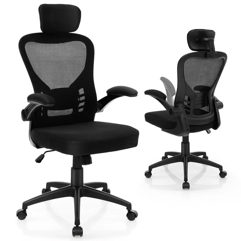 Black 48 inch Computer Desk and Ergonomic Mesh Office Chair Bundle for Home Office by DirectDeals