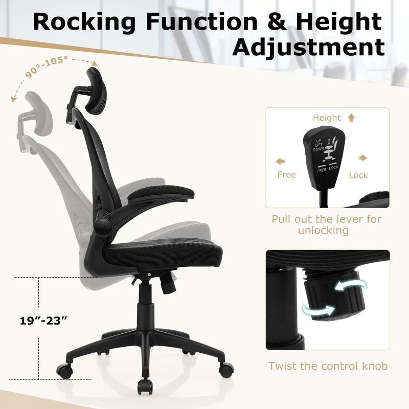 Black 48 inch Computer Desk and Ergonomic Mesh Office Chair Bundle for Home Office by DirectDeals
