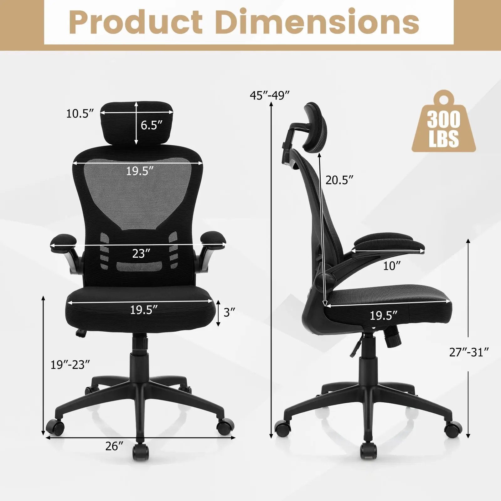 Black 48 inch Computer Desk and Ergonomic Mesh Office Chair Bundle for Home Office by DirectDeals