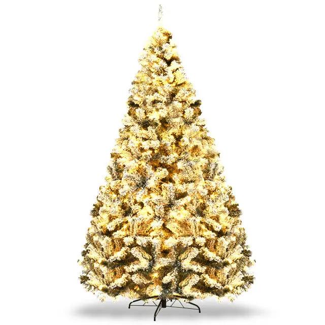 Ultimate Holiday D√©cor Suite: Pre-Lit Snow Flocked Christmas Tree & 50" Recessed Electric Fireplace Set by DirectDeals
