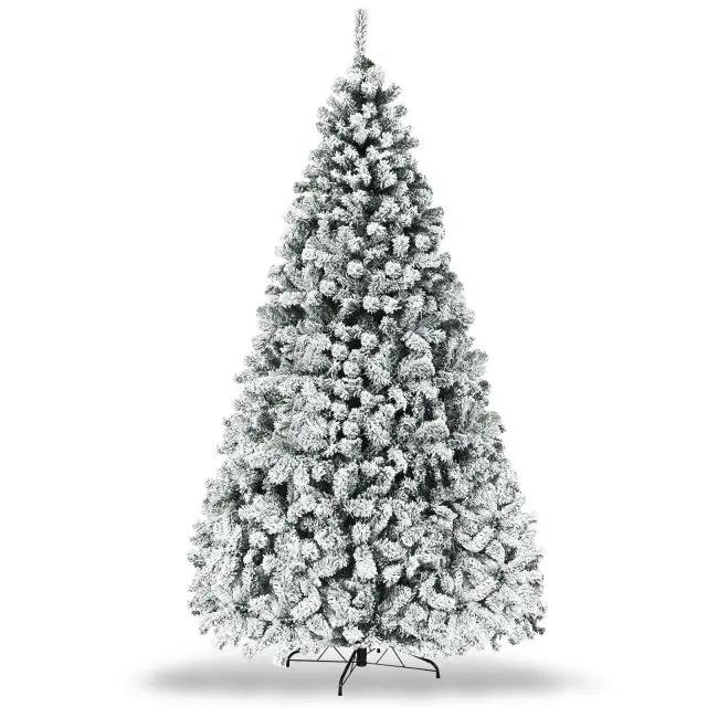 Ultimate Holiday D√©cor Suite: Pre-Lit Snow Flocked Christmas Tree & 50" Recessed Electric Fireplace Set by DirectDeals