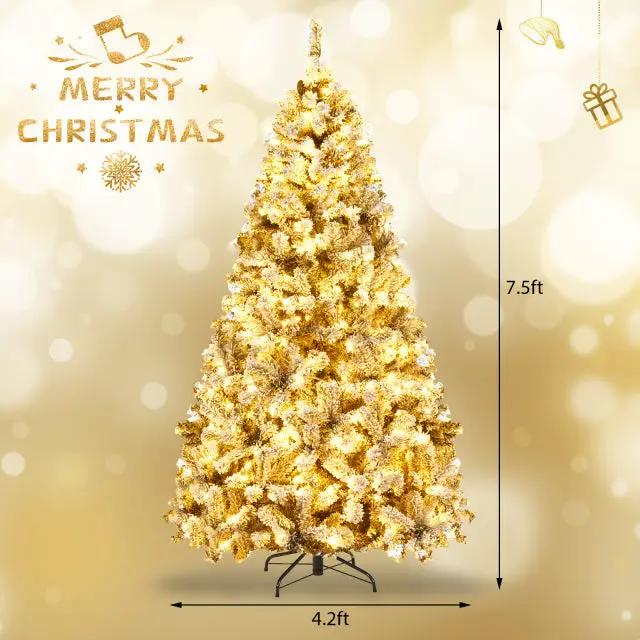 Ultimate Holiday D√©cor Suite: Pre-Lit Snow Flocked Christmas Tree & 50" Recessed Electric Fireplace Set by DirectDeals