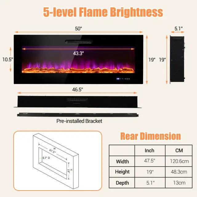 Ultimate Holiday D√©cor Suite: Pre-Lit Snow Flocked Christmas Tree & 50" Recessed Electric Fireplace Set by DirectDeals
