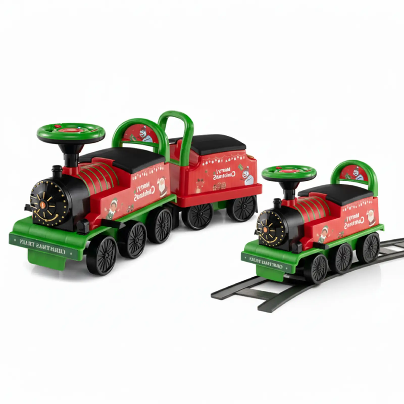 6V Toddler Ride On Train Combo: Track Ride & 2-Seater Carriage Set by DirectDeals
