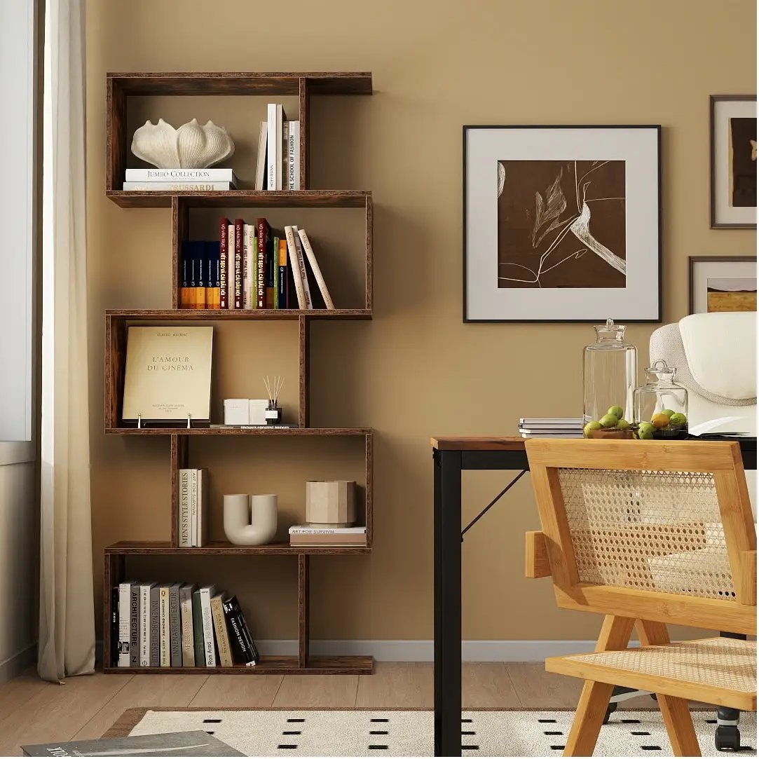 All-in-One Home Office Furniture Bundle - Ergonomic Chair Spacious Desk Multi-Drawer Cart Bookshelf & Accent Chairs by DirectDeals