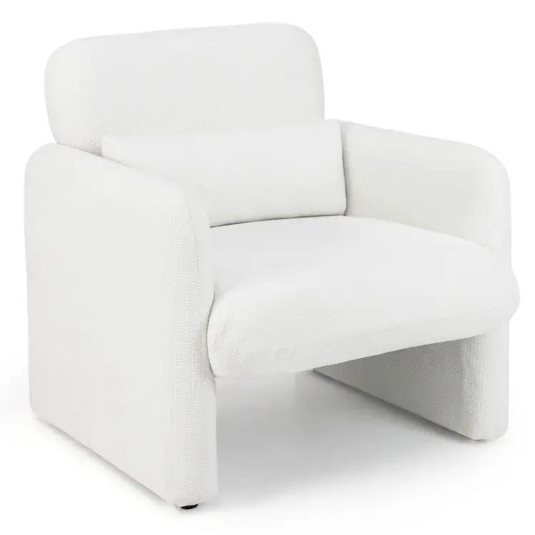 Living Room Set: 70 Inch Media Entertainment Center and Modern Upholstered Chenille Accent Chair by DirectDeals