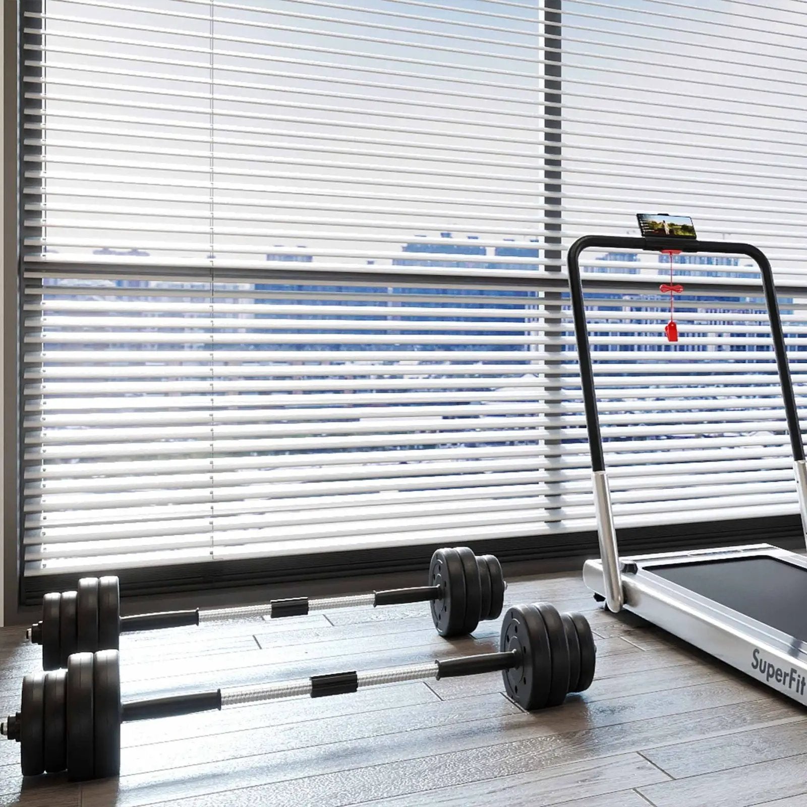 Fitness Room Set: Dumbbell Weight Set+3-in-1 3HP Folding Treadmill by DirectDeals