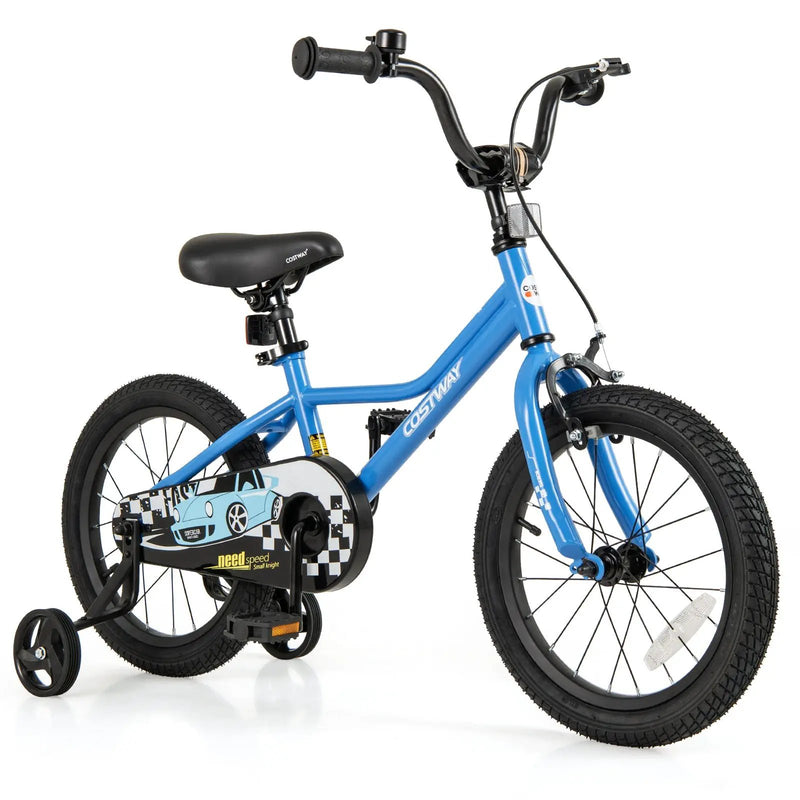 16 Inch Kids Bike Navy with Helmet Protective Set by DirectDeals