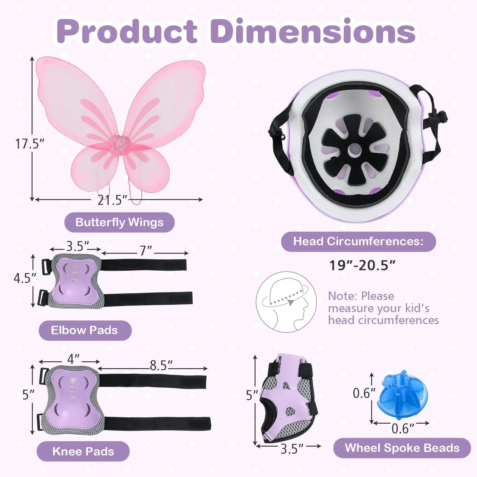 20 Inch Kids Bike with Helmet Protective Set Purple by DirectDeals