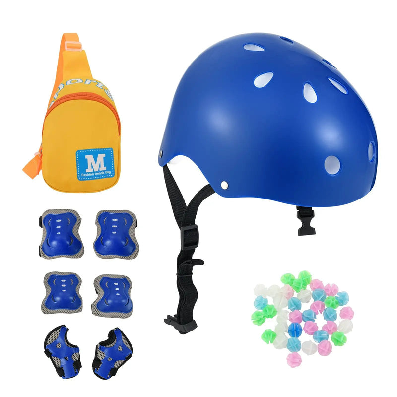 18 Inch Kids Bike with Helmet Protective Set Blue by DirectDeals