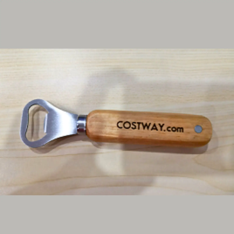 Magnetic Bottle Opener with Rubberwood Handle by DirectDeals