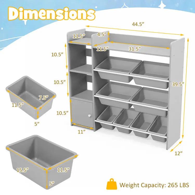 Kids Toy Storage & Pretend Play Kitchen Bundle by DirectDeals