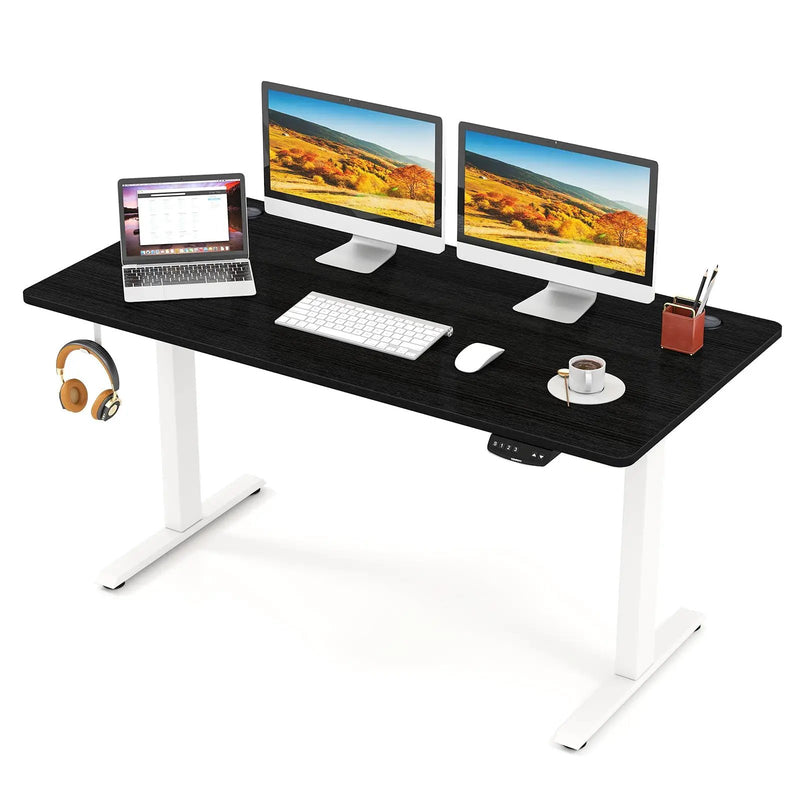Electric Standing Desk Height Adjustable with 3 Memory Heights Black by DirectDeals
