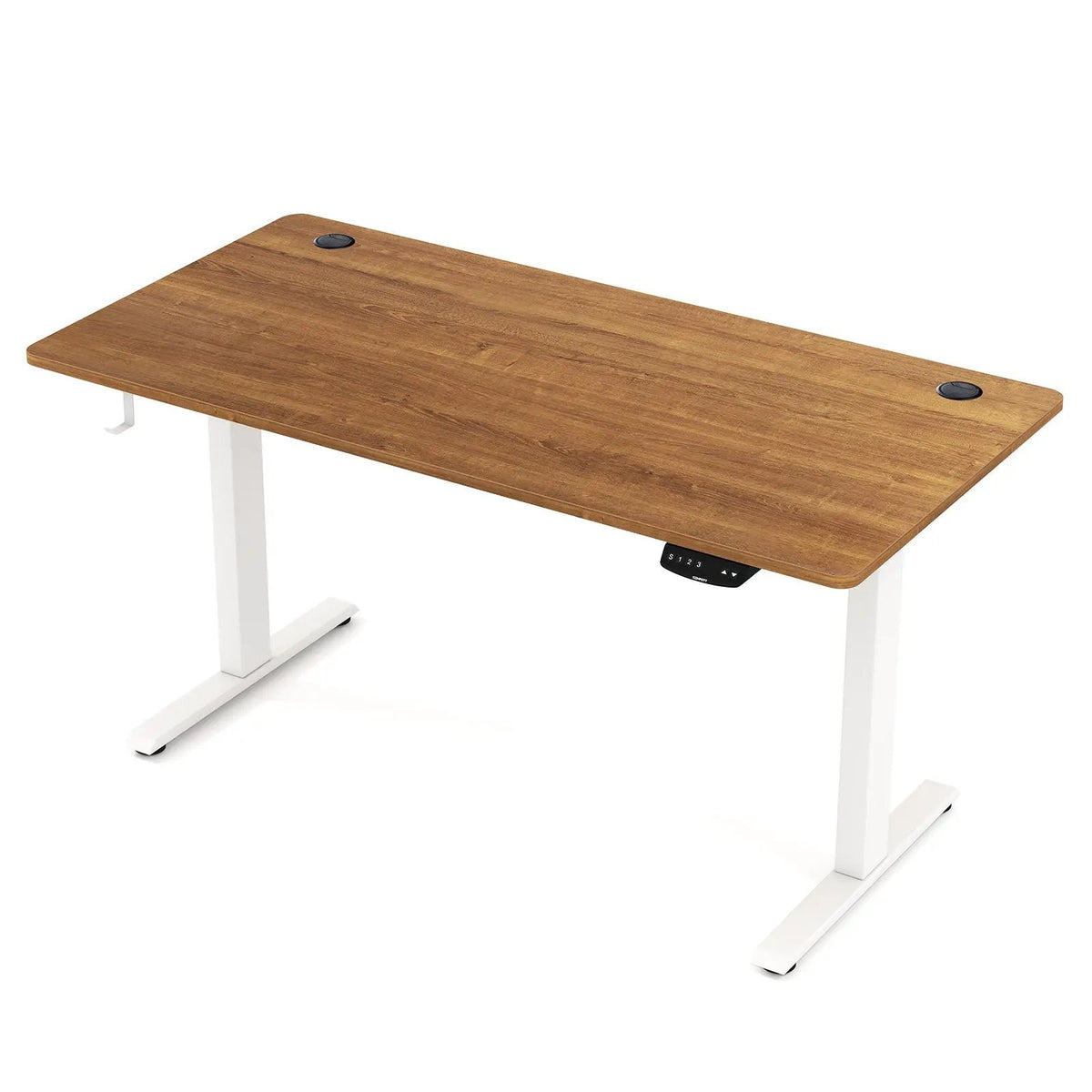 Electric Standing Desk Height Adjustable with 3 Memory Heights Walnut by DirectDeals