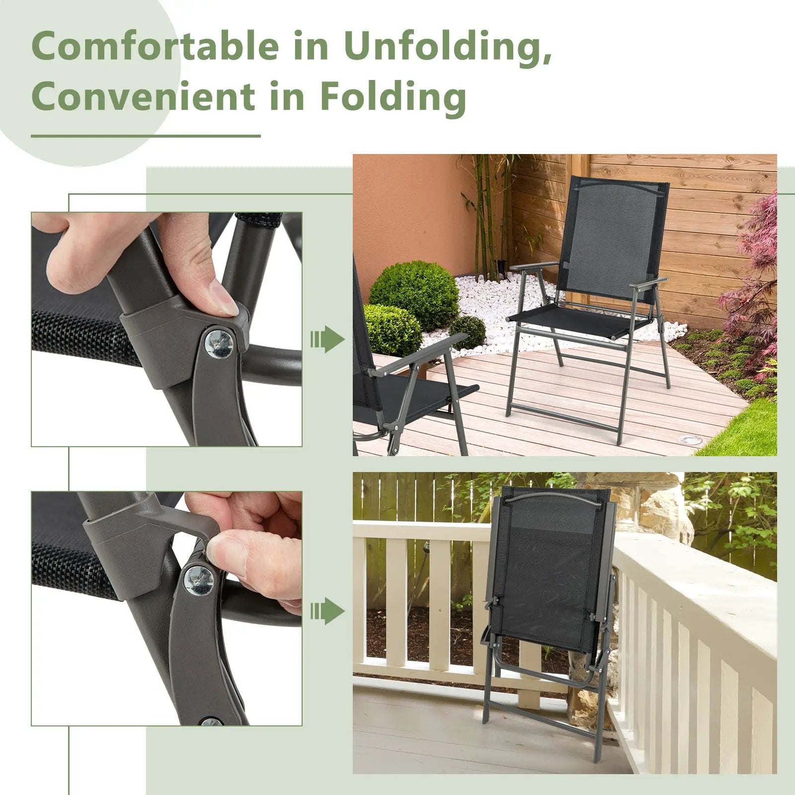 5-Piece Foldable Outdoor Dining Set for Backyard Garden Deck by DirectDeals