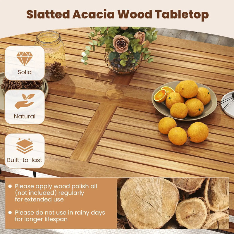 7 Pieces PE Wicker Patio Dining Set for Garden and Backyard by DirectDeals
