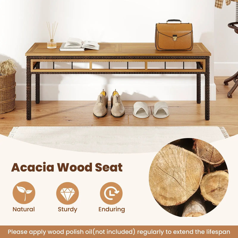 3 Pieces Acacia Wood Patio Dining Set for Deck and Backyard by DirectDeals