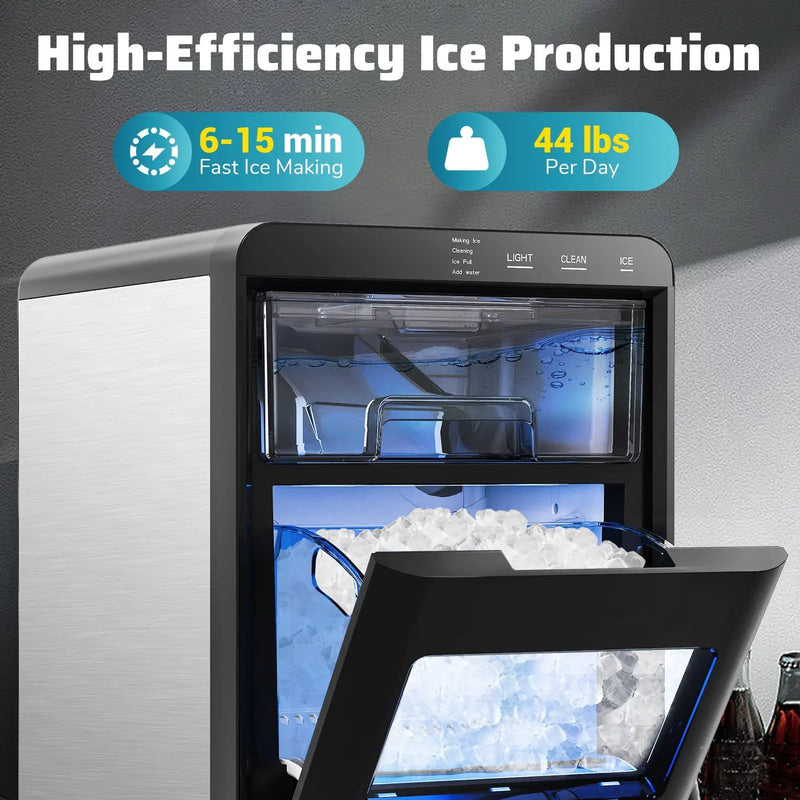 Countertop Nugget Ice Maker and Powerful Fruit Vegetable Juicer Combo for Refreshing Beverages by DirectDeals