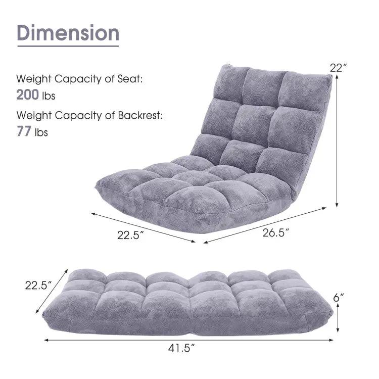 14-Position Adjustable Floor Chair & C-Shaped End Table Set by DirectDeals