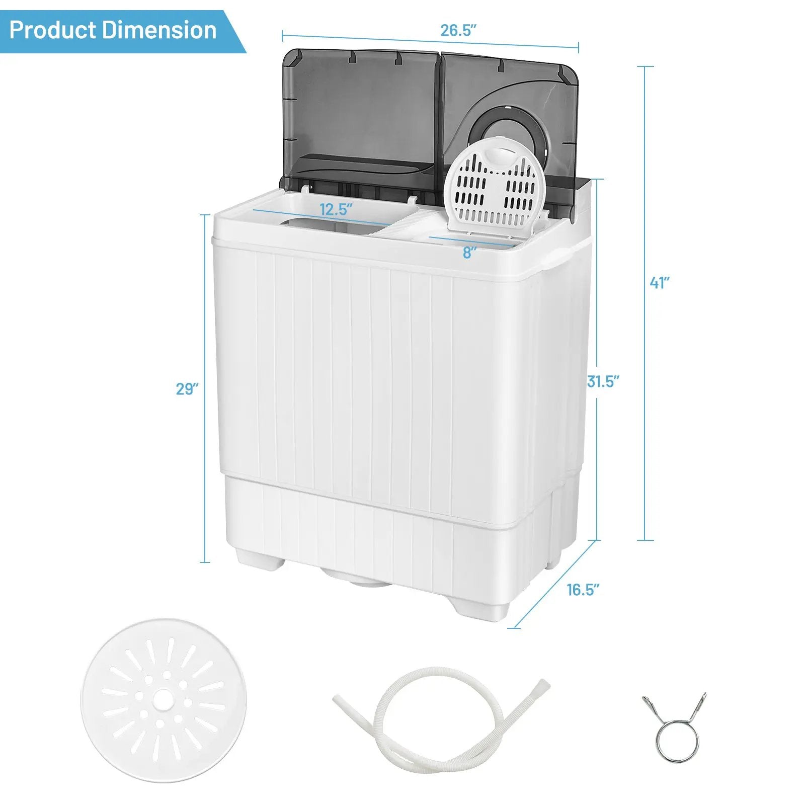 Compact Washer and Dryer Laundry Combo for Fast Household Laundry by DirectDeals